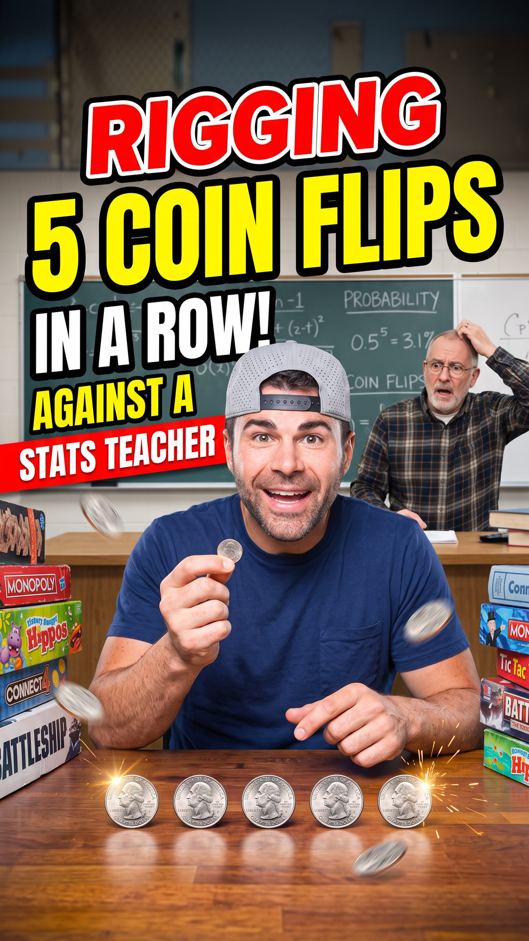 Rigging 5 Coin Flips in a Row Against a Stats Teacher