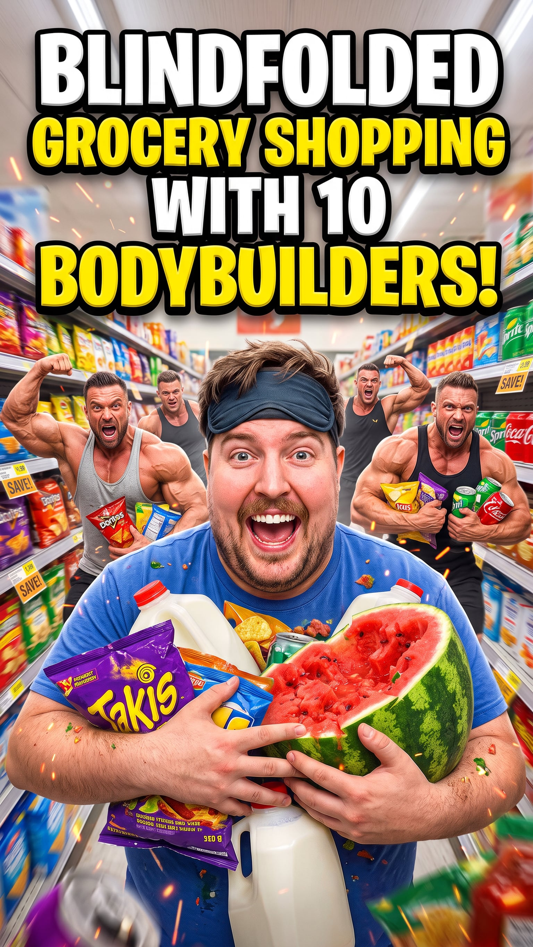 Blindfolded Grocery Shopping With 10 Bodybuilders